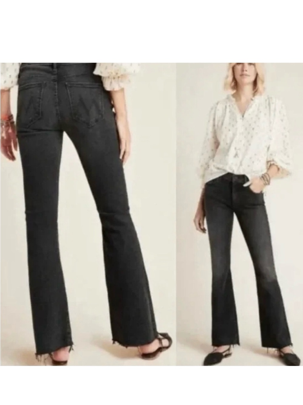 MOTHER The Weekender Fray High-Rise Flare Jeans